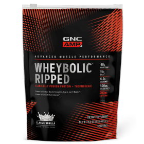 GNC AMP Wheybolic™ Ripped Protein Powder + Thermogenic, Classic Vanilla, 1.0 LB, 40g Whey Protein