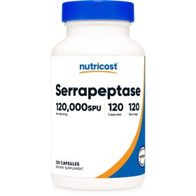 Nutricost Serrapeptase 120,000 SPU, 120 Capsules - Vegetarian Supplement