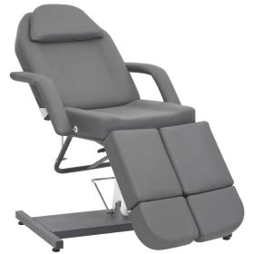 Beauty Treatment Chair Faux Leather Gray 70.9"x24.4"x30.7"