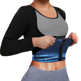 Sauna Suit For Women; Long Sleeve Sweat Suit Waist Trainer (Order A Size Up) (size: L)